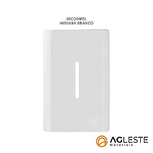 PLACA P/ 1 INTERRUPTOR  VERTICAL COM SUPORTE 4X2 - DICOMPEL NOVARA BRANCO - DNV1100/123BR