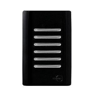 CJ INTERRUPTOR SEXTUPLO SIMPLES (ESPECIAL) 4X2 - NOVARA PRETO BRILHANTE CROMADO