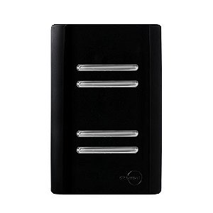 CJ INTERRUPTOR QUADRUPLO PARALELO (ESPECIAL) 4X2 - NOVARA PRETO BRILHANTE CROMADO