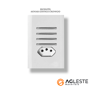 CJ INTERRUPTOR QUADRUPLO 2 SIMPLES + 2 PARALELO + TOMADA 10A (ESPECIAL) 4X2 - NOVARA BRANCO CROMADO