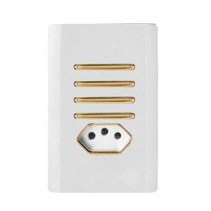 CJ INTERRUPTOR QUADRUPLO (2 SIMPLES+2 PARALELO) + TOMADA 10A(ESPECIAL) 4X2 - NOVARA BRANCO GOLD