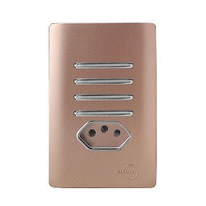 CJ INTERRUPTOR QUADRUPLO PARALELO + TOMADA 10A (ESPECIAL) 4X2 - NOVARA OURO ROSE CROMADO