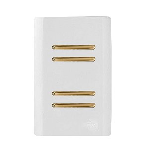 CJ INTERRUPTOR QUADRUPLO 2 SIMPLES + 2 PARALELO (ESPECIAL) 4X2 - NOVARA BRANCO GOLD
