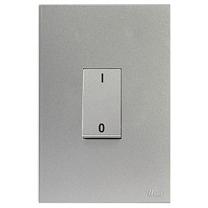CJ INTERRUPTOR BIPOLAR SIMPLES VER. 4X2 - RECTA PRATA SATIN FOSCO