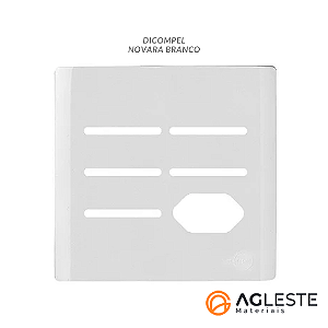 PLACA P/ 5 INTERRUPTORES +  TOMADA  4X4 - NOVARA BRANCO