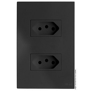 CJ TOMADA DUPLA 10A + 20A 4X2 - RECTA HOME GRAFITE SATIN FOSCO