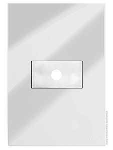 CJ PLACA FURO HORIZONTAL 4X2 - RECTA ESPELHADA PRATA GLOSS