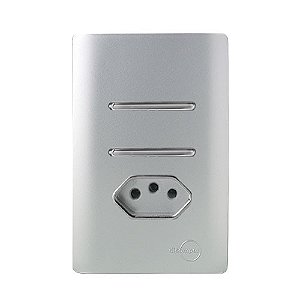 CJ INTERRUPTOR DUPLO PARALELO + TOMADA 10A 4X2 - NOVARA PRATA CROMADO