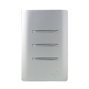 CJ INTERRUPTOR TRIPLO SIMPLES 4X2 -  NOVARA PRATA CROMADO