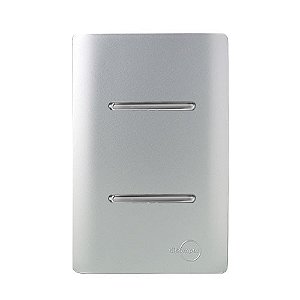 CJ INTERRUPTOR DUPLO SIMPLES 4X2 - NOVARA PRATA CROMADO