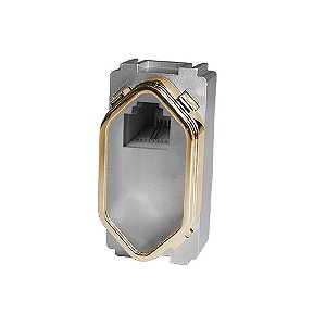MODULO RJ11 ( TELEFONE ) - DICOMPEL NOVARA PRATA GOLD