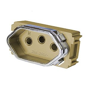 MODULO TOMADA 20A - DICOMPEL NOVARA DOURADO CROMADO