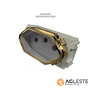 MODULO TOMADA 20A - DICOMPEL NOVARA AÇO GOLD