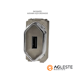 MODULO USB 2.0 - DICOMPEL NOVARA AÇO CROMADO