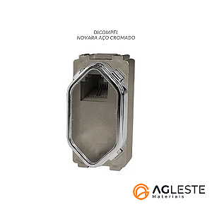 MODULO RJ11 ( TELEFONE ) - DICOMPEL NOVARA AÇO CROMADO