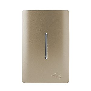 CJ PULSADOR PARA MINUTERIA VERTICAL - DICOMPEL NOVARA CHAMPANHE CROMADO