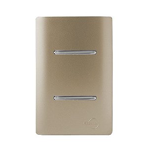 CJ INTERRUPTOR DUPLO SIMPLES 4X2 - NOVARA CHAMPANHE CROMADO