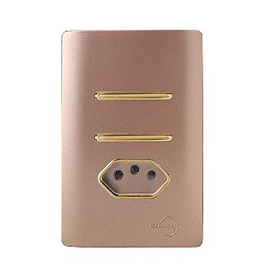 CJ INTERRUPTOR DUPLO PARALELO + TOMADA 20A 4X2 - NOVARA OURO ROSE GOLD