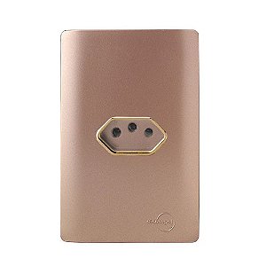 CJ TOMADA 20A HORIZONTAL C/ SUPORTE 4X2 - NOVARA OURO ROSE GOLD