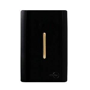 CJ INTERRUPTOR PULSADOR PARA MINUTERIA VERTICAL  4X2 - NOVARA PRETO BRILHANTE GOLD