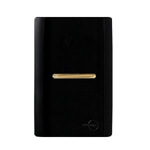 CJ INTERRUPTOR PULSADOR DE CAMPAINHA HORIZONTAL 4X2 -NOVARA PRETO BRILHANTE GOLD