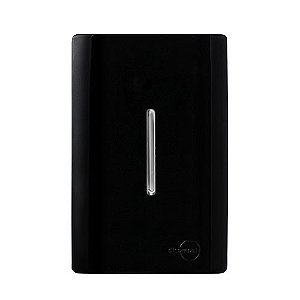 CJ INTERRUPTOR PULSADOR DE CAMPAINHA VERTICAL 4X2 - NOVARA PRETO BRILHANTE CROMADO