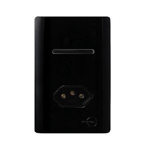 CJ INTERRUPTOR SIMPLES + TOMADA 20A 4X2 - NOVARA PRETO BRILHANTE TOTAL