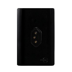 CJ TOMADA 10A VERTICAL 4X2 - NOVARA PRETO BRILHANTE TOTAL