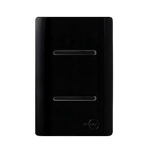 CJ INTERRUPTOR DUPLO PARALELO 4X2 - NOVARA PRETO BRILHANTE TOTAL