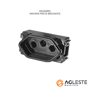 MODULO TOMADA 20A - DICOMPEL NOVARA PRETO BRILHANTE