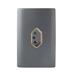 CJ TOMADA 10A VERTICAL 4X2 - NOVARA PRETO GRAFITE GOLD