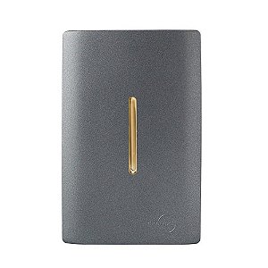 CJ INTERRUPTOR PULSADOR  MINUTERIA VERTICAL 4X2 - NOVARA PRETO GRAFITE GOLD
