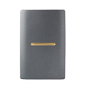 CJ INTERRUPTOR SIMPLES HORIZONTAL 4X2 - NOVARA PRETO GRAFITE GOLD