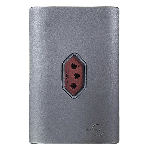 CJ TOMADA 20A VERTICAL COM SUPORTE VERMELHO 4X2 - DICOMPEL NOVARA PRETO GRAFITE TOTAL