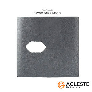 PLACA P/1 TOMADA HORIZONTAL C/ SUPORTE 4X4 - NOVARA PRETO GRAFITE