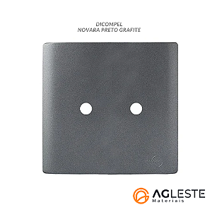 PLACA P/ 2 FUROS COM SUPORTE 4X4 - NOVARA PRETO GRAFITE