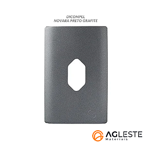 PLACA P/ 1 TOMADA VERTICAL C/ SUPORTE 4X2 - NOVARA PRETO GRAFITE