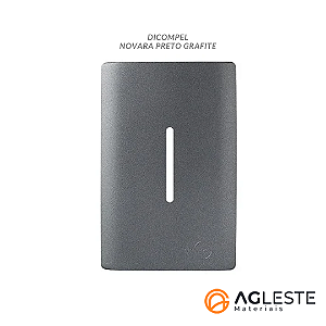 PLACA P/ 1 INTERRUPTOR VERTICAL C/ SUPORTE 4X2 - NOVARA PRETO GRAFITE