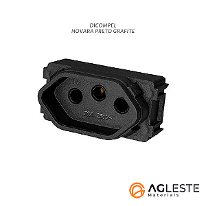 MODULO TOMADA 10A - DICOMPEL NOVARA PRETO GRAFITE FOSCO