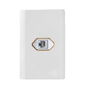 CJ ENTRADA RJ45(REDE INTERNET) HORIZONTAL 4X2 - NOVARA BRANCO GOLD