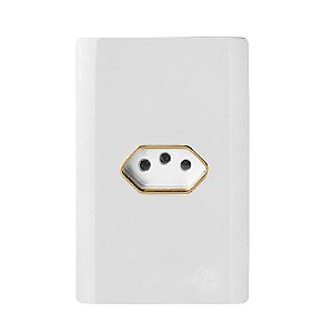 CJ TOMADA 20A HORIZONTAL 4X2 - NOVARA BRANCO GOLD
