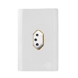 CJ TOMADA VERTICAL 10A 4X2 - NOVARA BRANCO GOLD