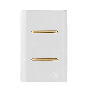 CJ INTERRUPTOR DUPLO PARALELO COM SUPORTE 4X2 - NOVARA BRANCO GOLD