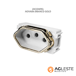 MODULO TOMADA 10A - DICOMPEL NOVARA BRANCO GOLD