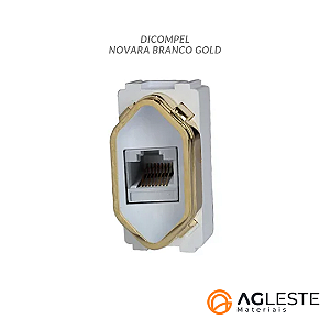 MODULO RJ45 ( INTERNET ) - DICOMPEL NOVARA BRANCO GOLD