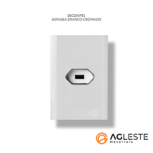 CJ USB 2.0 HORIZONTAL 4X2 - BRANCO COM CROMADO