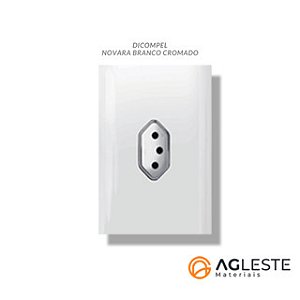 CJ TOMADA 20A VERTICAL 4X2 - BRANCO CROMADO