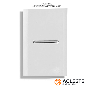 CJ INTERRUPTOR SIMPLES HORIZONTAL 4X2 - NOVARA BRANCO CROMADO
