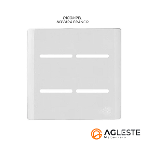 PLACA P/ 4 INTERRUPTORES COM SUPORTE 4X4 - NOVARA BRANCO