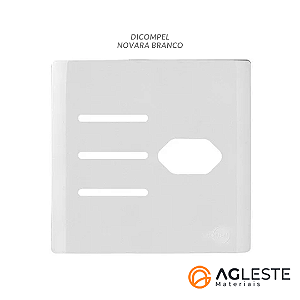 PLACA P/ 3 INTERRUPTORES + 1 TOMADA  4X4 - NOVARA BRANCO